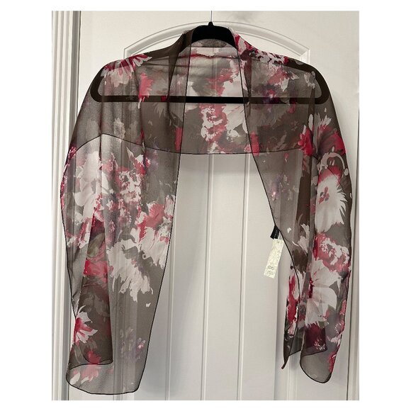 New Dana Herbert 100% Silk Scarf Handmade in Oregon 12”x58” Black, Pink - Picture 2 of 3